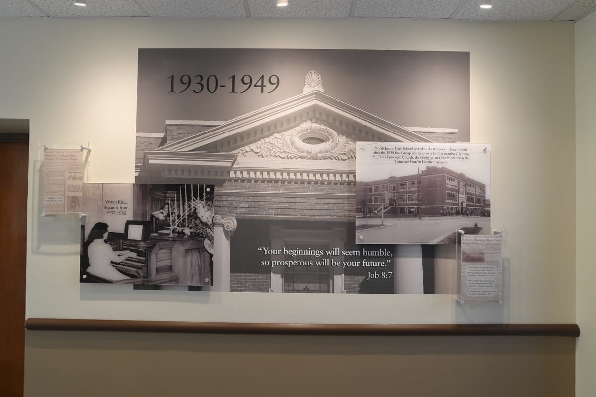 Central baptist church - Historical display of 1930 - 1949